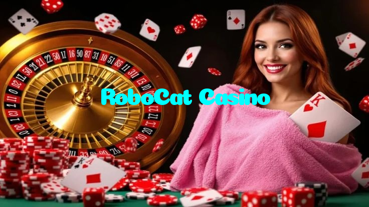 RoboCat Casino casino presented on mobile device in Pakistan with slots and live games